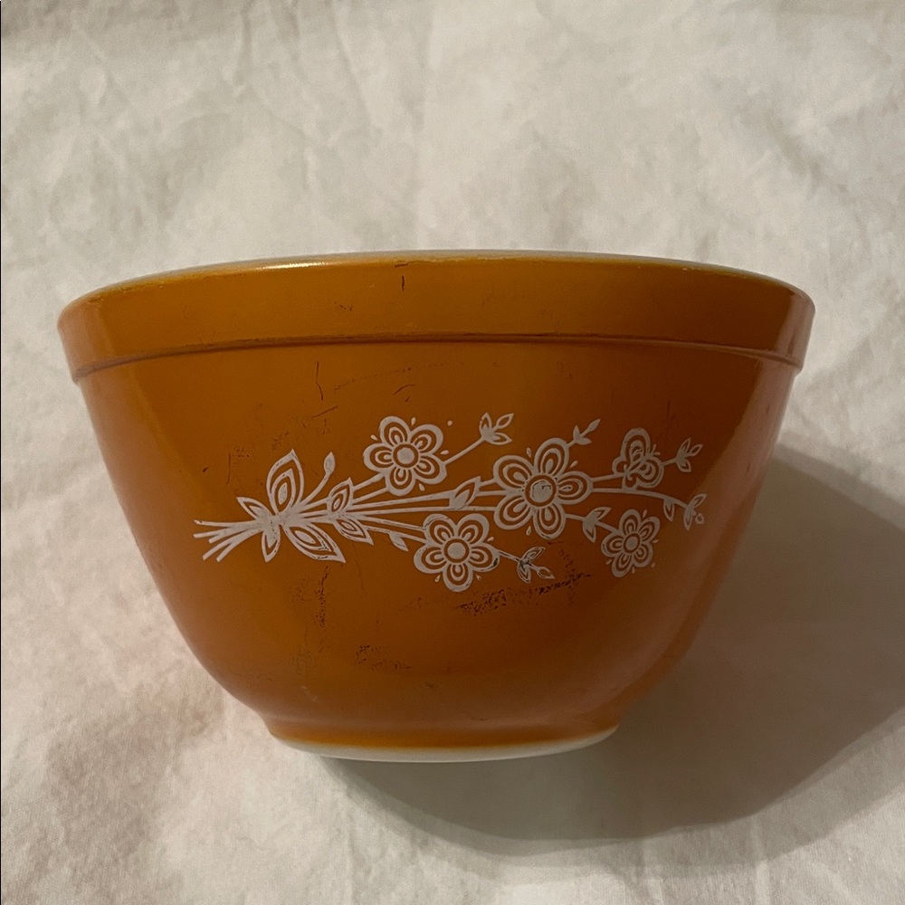 Vintage Floral Orange Bowl